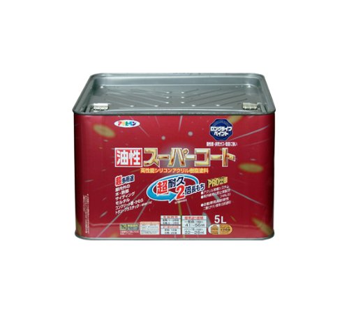 （まとめ買い）アサヒペン 油性スーパーコート 5L こげ茶 〔3缶セット〕 【北海道・沖縄・離島配送不可】