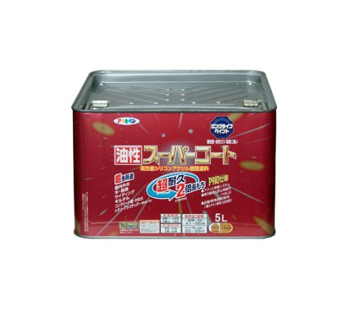 （まとめ買い）アサヒペン 油性スーパーコート 5L 黒 〔3缶セット〕 【北海道・沖縄・離島配送不可】
