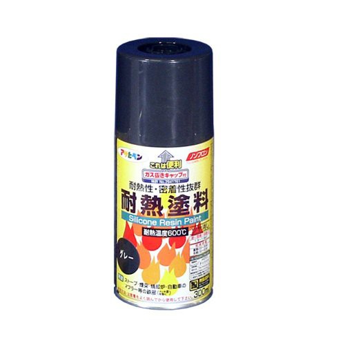(まとめ買い)アサヒペン 耐熱塗料スプレー 300ML グレー 〔×3〕の通販は
