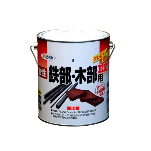 （まとめ買い）アサヒペン 油性鉄部・木部用EX 1.6L 緑 〔3缶セット〕 【北海道・沖縄・離島配送不可】