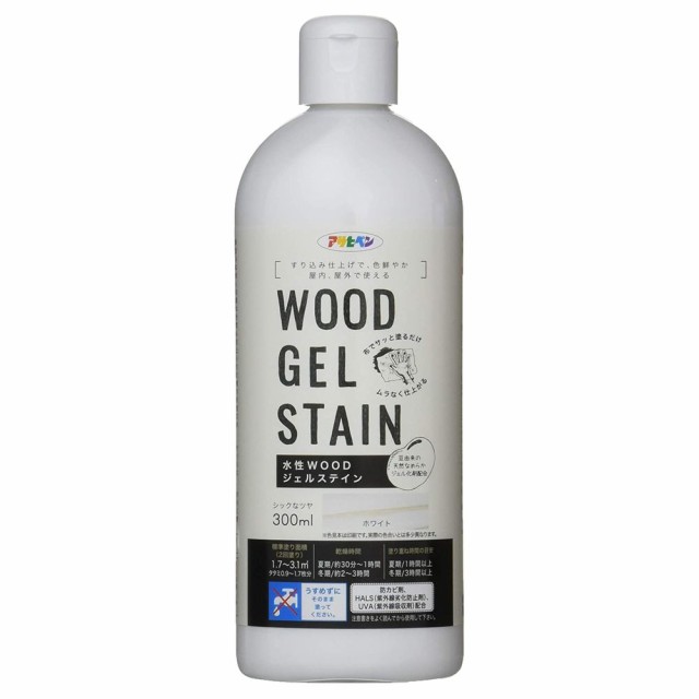 アサヒペン 水性WOODジェルステイン 300ml ホワイト - 塗料・塗装用具