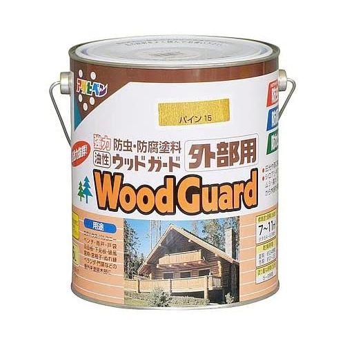 （まとめ買い）アサヒペン 油性ウッドガード外部用 パイン 15 1.6L 〔×3〕 【北海道・沖縄・離島配送不可】