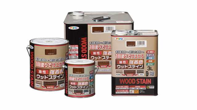 （まとめ買い）アサヒペン 屋外木部専用塗料 油性強着色ウッドステイン 1.6L ライトオーク 〔×3〕の通販は