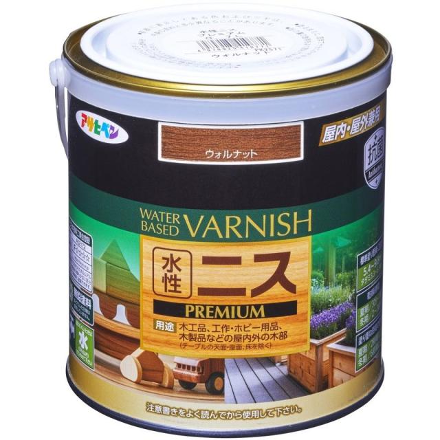 （まとめ買い）アサヒペン 水溶性ニス PREMIUM 0.7L ウォルナット 〔×3〕 【北海道・沖縄・離島送りとどける不可】