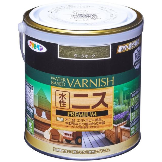 （まとめ買い）アサヒペン 水溶性ニス PREMIUM 0.7L まっ黒いオーク材 〔×3〕 【北海道・沖縄・離島送りとどける不可】