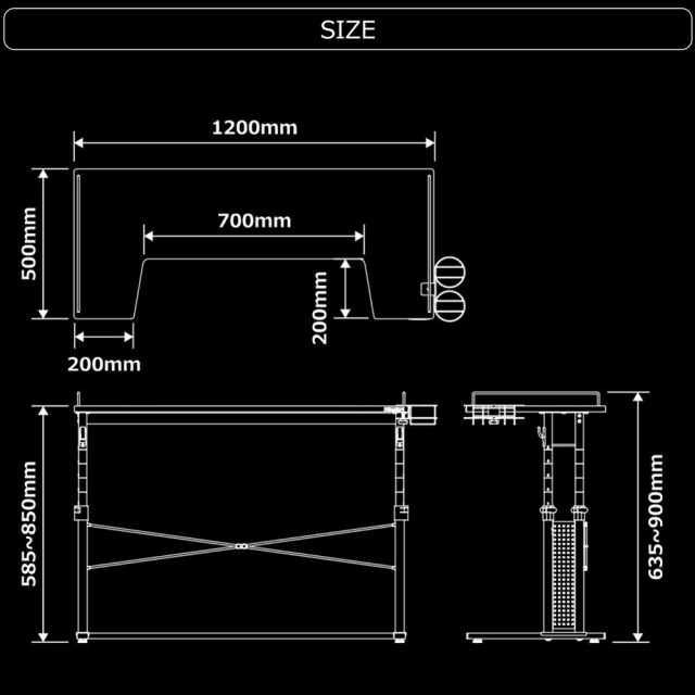 Bauhutte（バウヒュッテ）ベッドデスク 昇降式 幅120×奥行50cm ブラック BHD-1200BD-BKの通販はau PAY マーケット -  フジックス