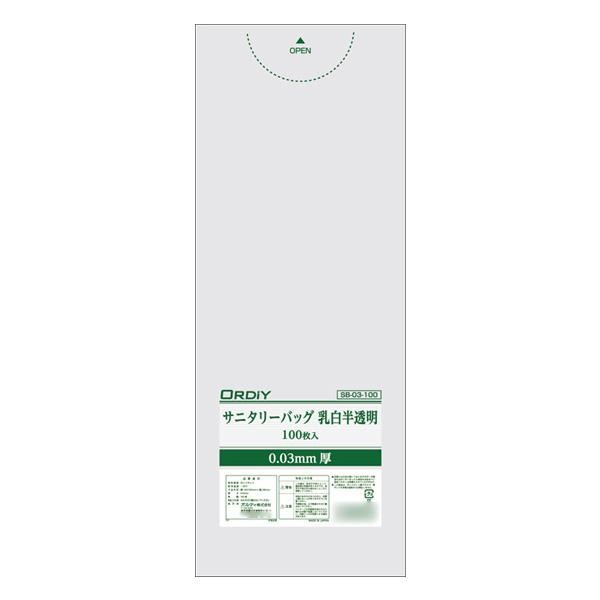 オルディ サニタリーバッグLDPE0.03mm 乳白半透明100P×30冊 Q00176104 【北海道・沖縄・離島配送不可】