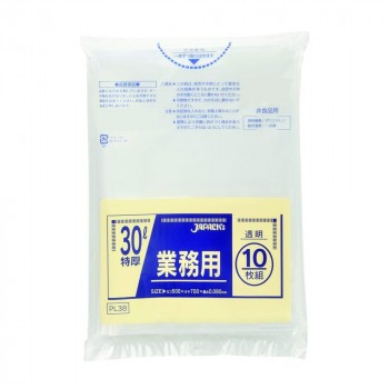 ジャパックス 重量物対応ポリ袋30L 透明 10枚×30冊 PL38の通販は