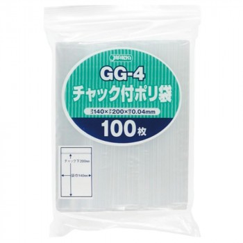 ジャパックス チャック付ポリ袋 GG-4 透明 100枚×50冊 GG-4 【北海道・沖縄・離島配送不可】