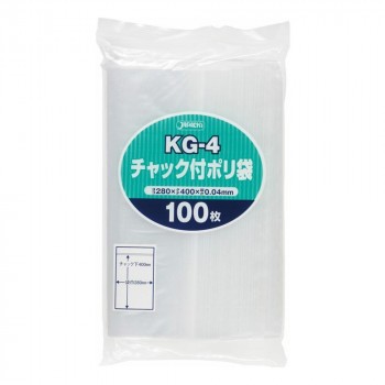 ジャパックス チャック付ポリ袋 KG-4 透明 100枚×15冊 KG-4 【北海道・沖縄・離島配送不可】