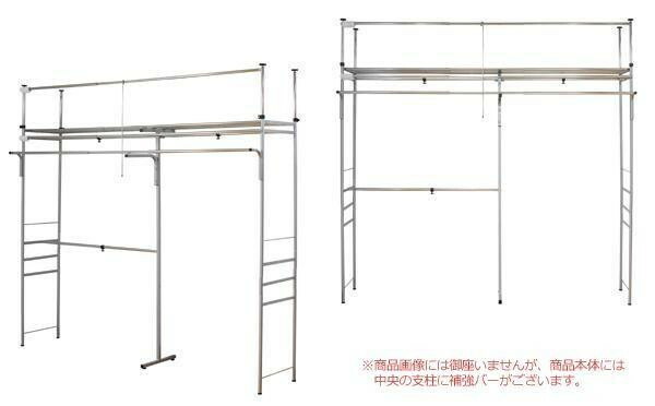 ツッパリクローゼットハンガーラック　フロントハンガー付(奥行53cm)　ワイド　SK-201W 【北海道・沖縄・離島配送不可】_3