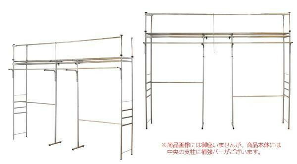 ツッパリクローゼットハンガーラック　フロントハンガー付(奥行53cm)　スーパーワイド　SK-201-SW 【北海道・沖縄・離島配送不可】_4