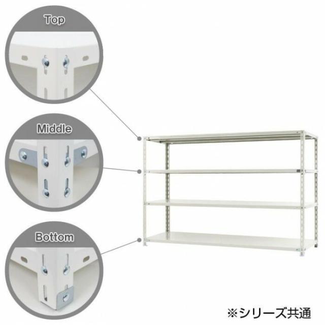 スチールラック　NC1800-12　4段 間口1800×奥行450×高さ1200mm　ホワイト 【北海道・沖縄・離島配送不可】_1