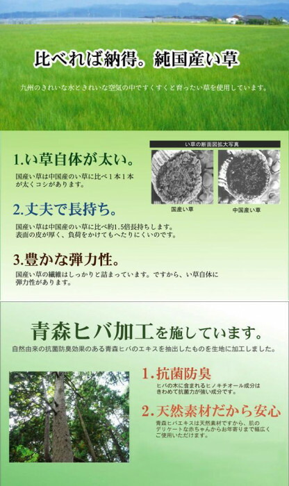 純国産 掛川織 い草ラグカーペット 『松川』 ベージュ 江戸間3畳(約174×261cm) 4407103 【北海道・沖縄・離島配送不可】_3