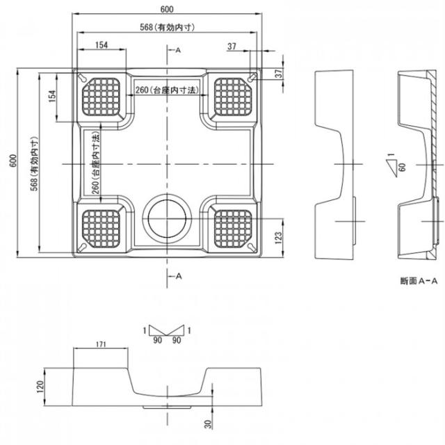 テクノテック 洗濯機用かさ上げ防水パン イージーパン TPD600-CW2 ニューホワイト 【北海道・沖縄・離島配送不可】_2