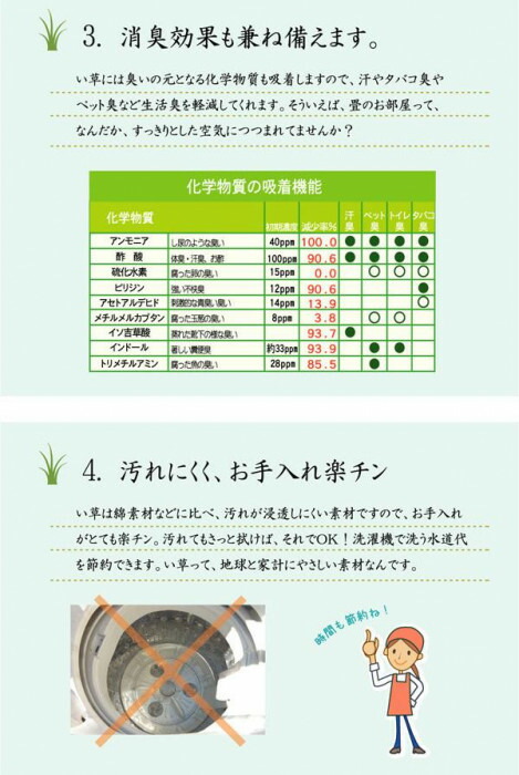 純国産 い草花ござカーペット ラグ 『FUBUKI』 グリーン 江戸間6畳(約261×352cm) 4112206 【北海道・沖縄・離島配送不可】_5