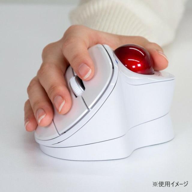 ナカバヤシ　角度可変無線5ボタン光学式親指トラックボール/ホワイト　MUS-TRIF180W 【北海道・沖縄・離島配送不可】_1