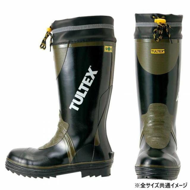 アイトス 4703 安全ゴム長靴(糸入り) ブラック×OD 26.0cm 【北海道・沖縄・離島配送不可】