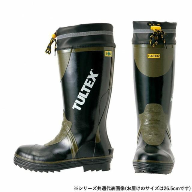 アイトス 4703 安全ゴム長靴(糸入り) ブラック×OD 26.5cm 【北海道・沖縄・離島配送不可】