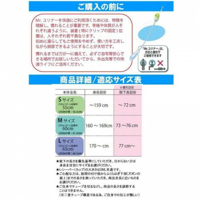 男性用携行型　身体に付けない収尿器　「Mr.ユリナー」　Sサイズ 【北海道・沖縄・離島配送不可】_4