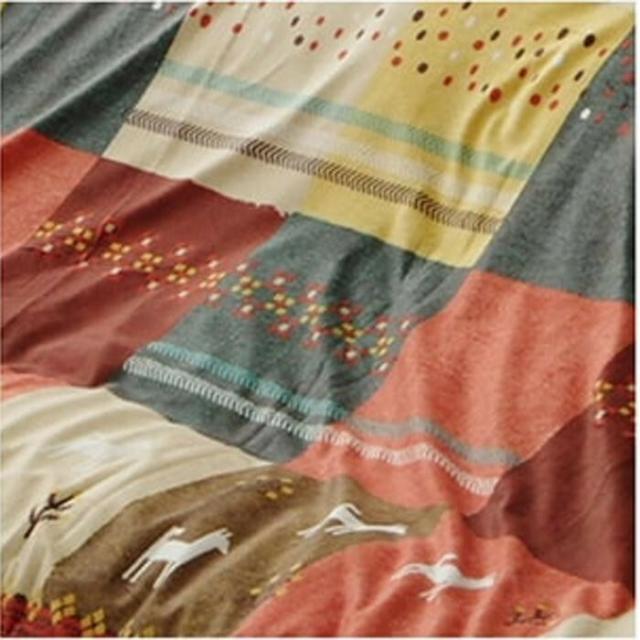 こたつ布団カバー 長方形 ギャッベ柄 約215×255cm レッド 5195239