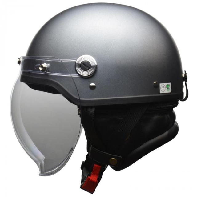 CROSS バブルシールド付き ハーフヘルメット LLサイズ(61-62cm未満) マットガンメタ CR-761 【北海道・沖縄・離島配送不可】