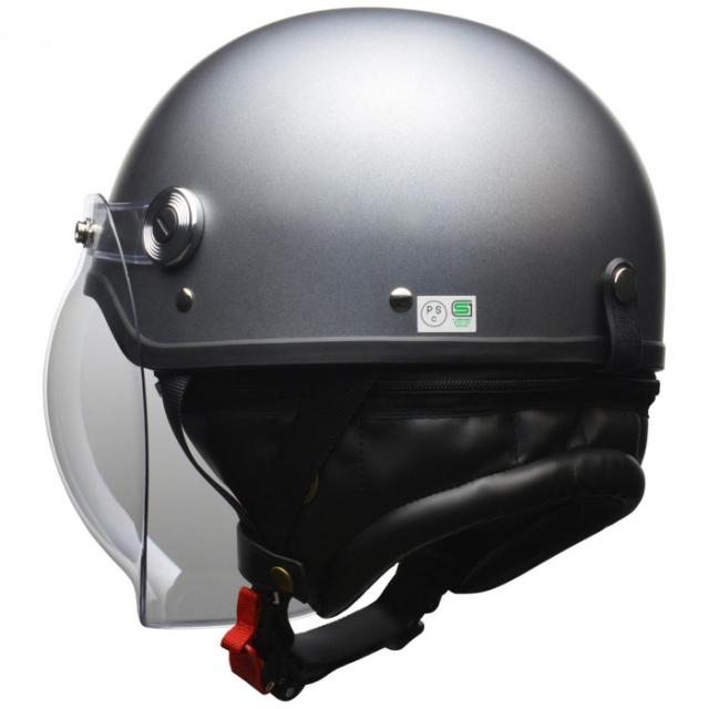 CROSS バブルシールド付き ハーフヘルメット LLサイズ(61-62cm未満) マットガンメタ CR-761 【北海道・沖縄・離島配送不可】