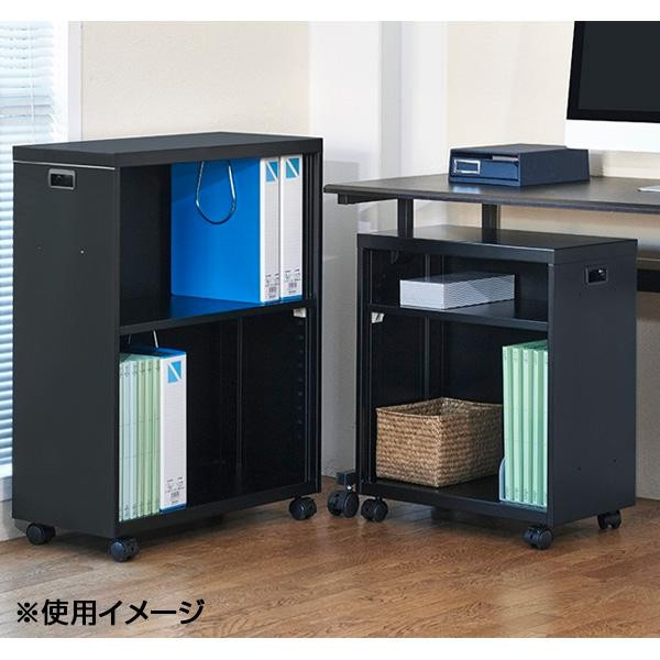 ナカバヤシ キャスター付キャビネット デスクターナ A4 2段 ブラック