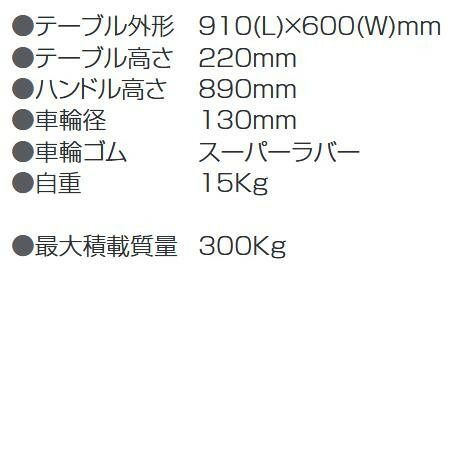 静音台車　荷締機付　ハンドル固定式　最大積載量300kg　PLA300 【北海道・沖縄・離島配送不可】_2