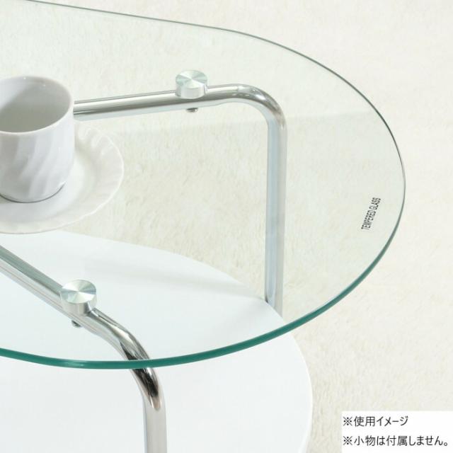 不二貿易 C/D:41313 Chamill ガラスセンターテーブル ホワイト 【北海道・沖縄・離島配送不可】