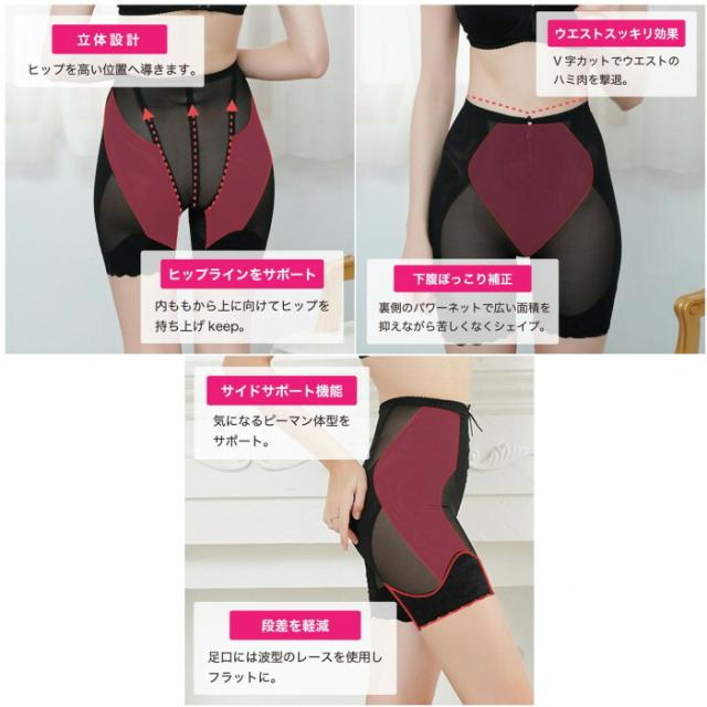 TAMURA Yauco シルキーボディシェイプ ロングガードル YTJ04 ブラック