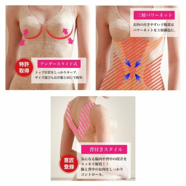 TAMURA Yauco 総レース多機能ボディシェーパー TYP90 パウダーグレー