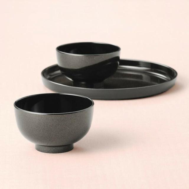 尾崎商店 ラメ塗 丸盆＆汁椀セット G23-90 5360-158 【北海道・沖縄・離島配送不可】_1