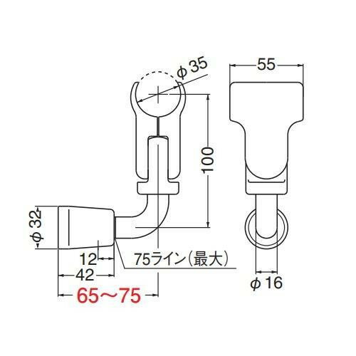 シロクマ　スライドブラケットグリップ ヘアーライン BR-94　35φ 【北海道・沖縄・離島配送不可】_1
