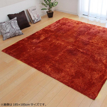 ラグ カーペット 『ラルジュ』 オレンジ 約200×300cm(ホットカーペット対応) 3959239 【北海道・沖縄・離島配送不可】