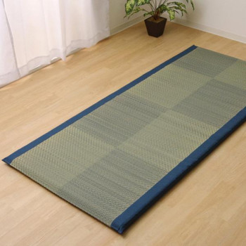 い草ごろ寝マット 『ノア40 Sらくらく』 ブルー 約90×200cm 7557609 【北海道・沖縄・離島配送不可】