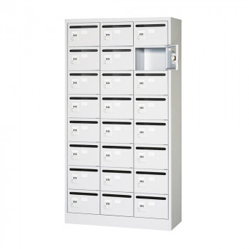 オフィス・店舗向け　メールボックス　3列8段　ダイヤル錠　ホワイト　COM-MVK-24P　COM-MVK-24P 【北海道・沖縄・離島配送不可】