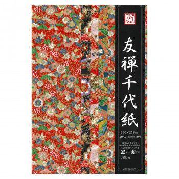 友禅千代紙 4柄 360×255mm U600-6 10 セット 【北海道・沖縄・離島配送不可】