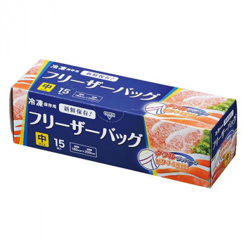 ジャパックス フリーザーバッグ(中) 透明 15枚×24箱 WF02 【北海道・沖縄・離島配送不可】 5,822円