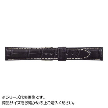 MIMOSA(ミモザ) 時計バンド クロコマット 19mm ネイビー/ホワイトステッチ (美錠:銀) WRM-NW19 【北海道・沖縄・離島配送不可】