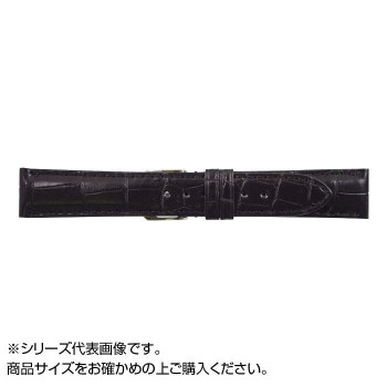 MIMOSA(ミモザ) 時計バンド クロコマット 22mm ブラック (美錠:銀) WRM-A22 【北海道・沖縄・離島配送不可】