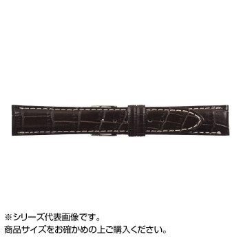 MIMOSA(ミモザ) 時計バンド クロコマット 22mm ブラウン/ホワイトステッチ (美錠:銀) WRM-BW22 【北海道・沖縄・離島配送不可】
