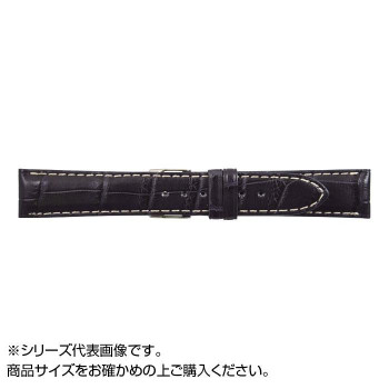 MIMOSA(ミモザ) 時計バンド クロコマット 22mm ネイビー/ホワイトステッチ (美錠:銀) WRM-NW22 【北海道・沖縄・離島配送不可】