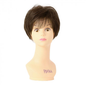 プリシラ ミセス六分ウィッグ フェザーカールハーフ 耐熱 ダークブラウン A-116-TDB 【北海道・沖縄・離島配送不可】