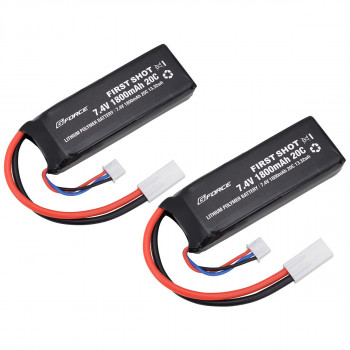 G-FORCE ジーフォース FIRST SHOT LiPo 7.4V 1800mAh ミニS互換サイズ(2本入) GFG992 【北海道・沖縄・離島配送不可】