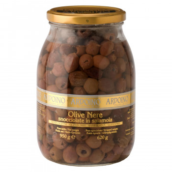 アルドイーノ　ブラックオリーブ　塩水漬け　ネーレ　種なし　950g　4個セット　13 【北海道・沖縄・離島配送不可】