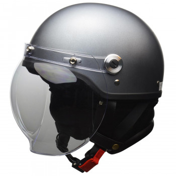 CROSS バブルシールド付き ハーフヘルメット LLサイズ(61-62cm未満) マットガンメタ CR-761 【北海道・沖縄・離島配送不可】