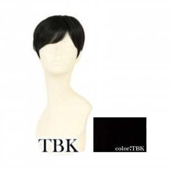 プリシラ 男性用5分ウィッグ ミディアムショート 耐熱 ブラック GB-24-TBK 【北海道・沖縄・離島配送不可】