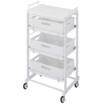 サロン向け C-355 ストッカーワゴン ホワイト 13551 【北海道・沖縄・離島配送不可】