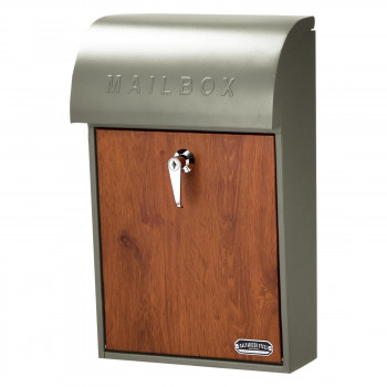 セトクラフト 壁掛けポスト GALVA グレー＆チーク SI-3946 【北海道・沖縄・離島配送不可】